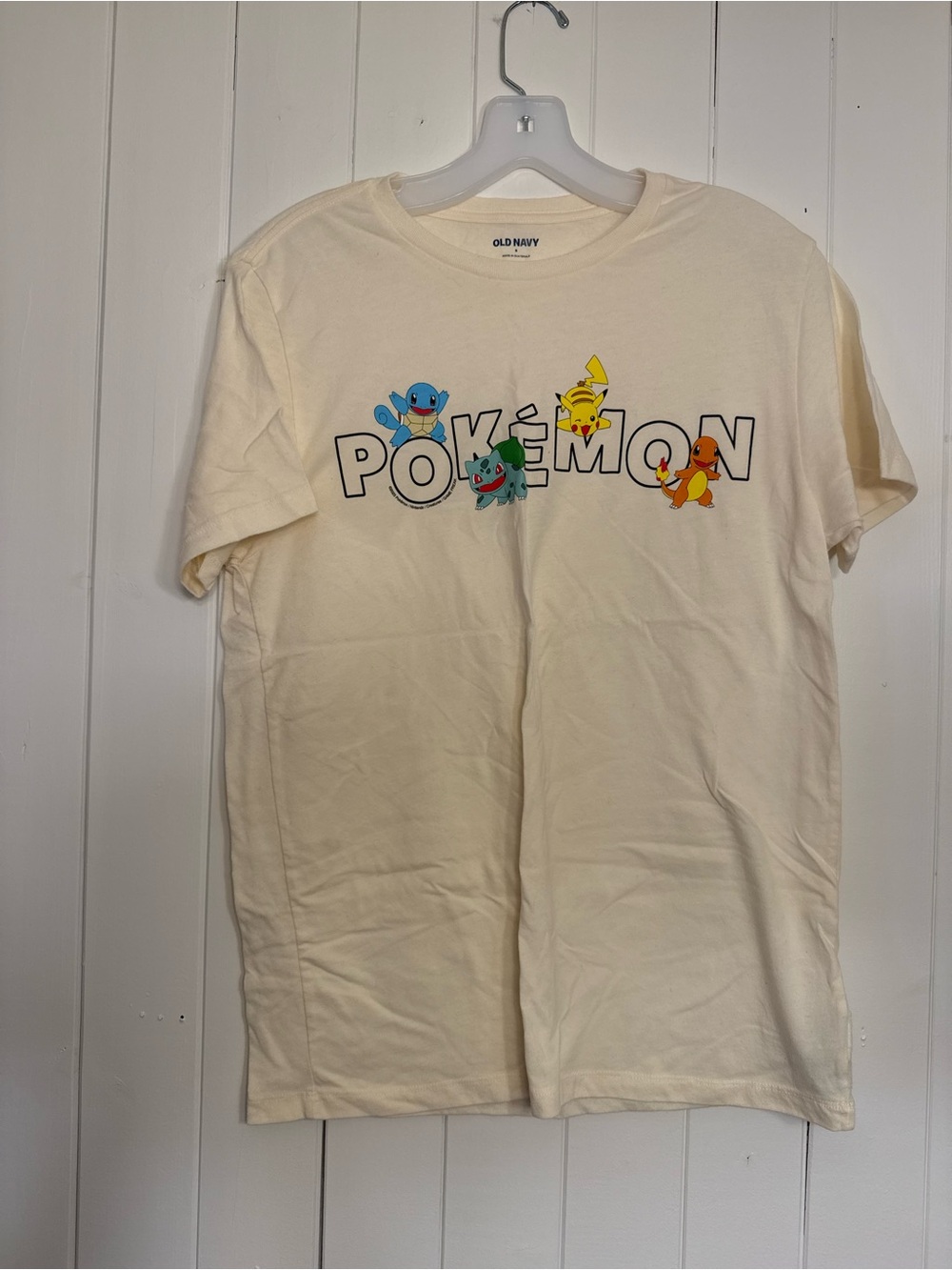Old Navy Cream Pokémon Graphic Tee - Pikachu, Squirtle, Bulbasaur, Charmander